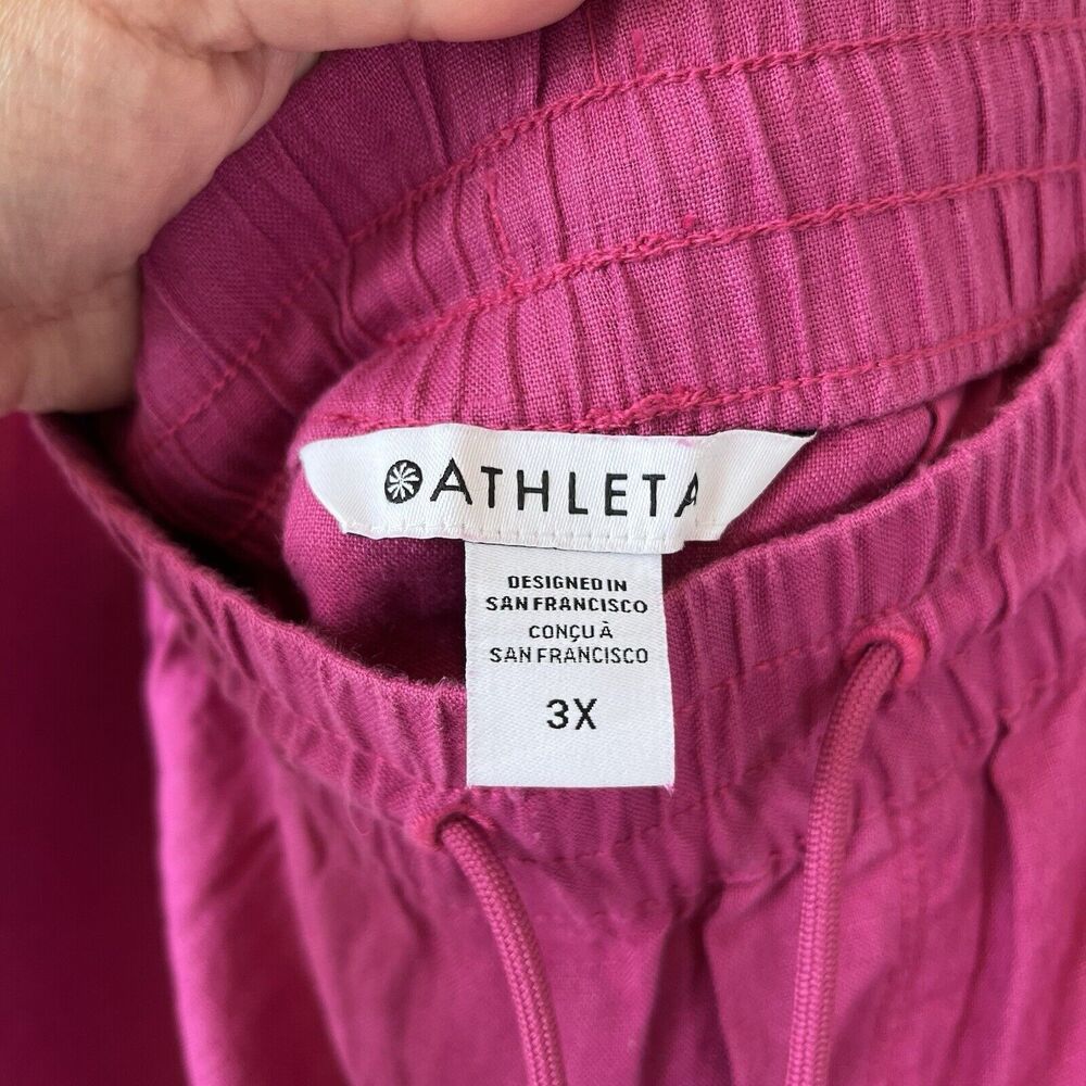 Athleta Retreat Wide Leg Linen Pants Pink Travel Women’s Size 3X NWT’s - Picture 10 of 15